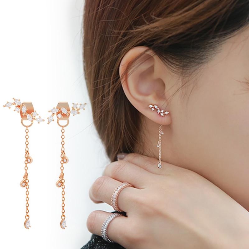 New Fashion 925 Sterling Silver Leaves Earrings For Women Girls Gift Fashion Statement Jewelry Korean Earrings