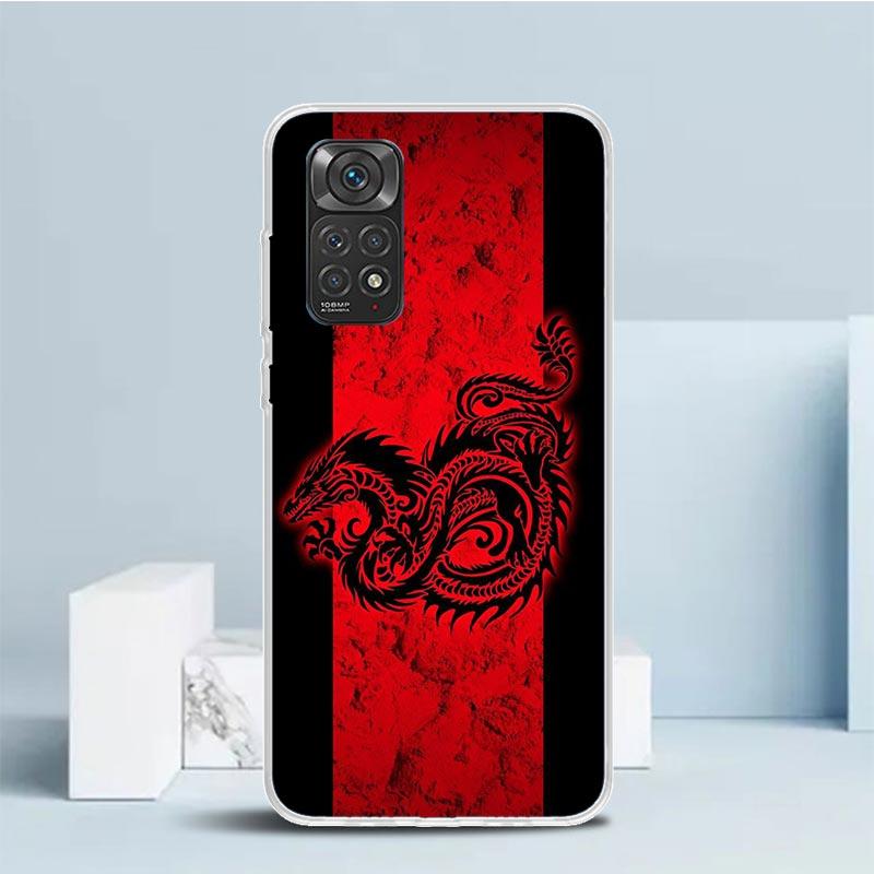 Japanese Dark Dragon Tattoo Phone Case For Xiaomi Redmi Note 15 14 14S 13 12S 12 Pro Plus 11S 11 11T 11E 10S 10 + Soft TPU Back