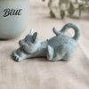 Healing Mood Cat Figurine Stretching Kitten Figurine Resin Statue Cute Animal Ornament Miniature Gift for Friends Compact Desktop Decoration