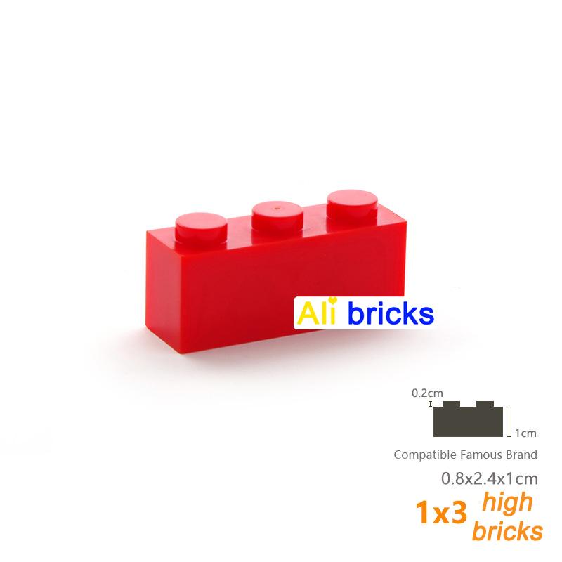60pcs DIY Building Blocks Thick Figures Bricks 1x3 Dots Educational Creative Size Compatible With 3622 Plastic Toys for Children