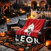 [1pc Leon Man Portrait Blanket] All-Season Blanket - Cozy Blanket for Sofa Couch Home Decoration, Digital Printed Nap Blanket