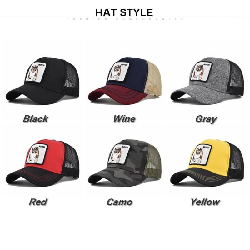 Cap Tongue Duck Animal Patch Bulldog Embroidered Baseball Cap Curved Brim Hat