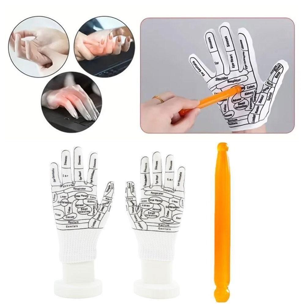 Mit Massagegerät Reflexzonen Akupressur Socken Handschuhe Wiederverwendbar Hände Texturierte Werkzeuge Peeling-Handschuh Hand-Spa Massagestab