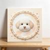 DIY 5D Pearl Bead Painting Kit with Frame Cute Bichon Dog Design Shiny Canvas Art for Bedroom Wall Decor and Special Birthday Gift