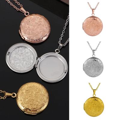 Fashion Men Women Friend Chain Jewelry Photo Picture Locket Pendant Round Shaped Necklace
