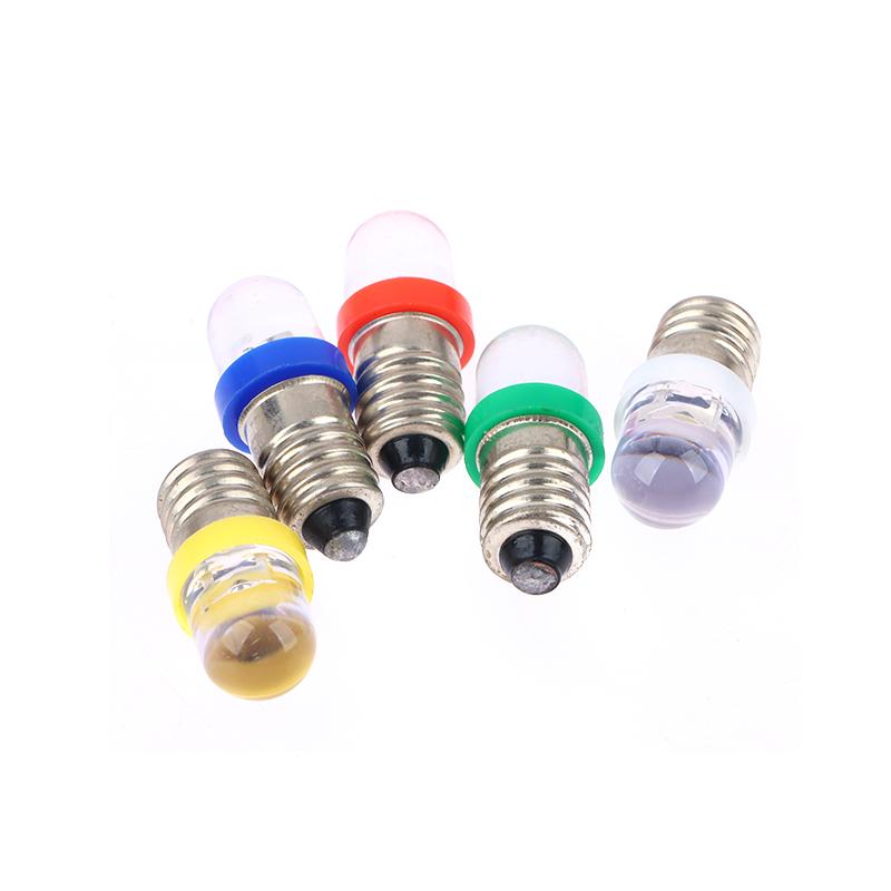 5PCS E10 LED Screw Base Indicator Bulb Cold White 12V DC Light Bulb  Low Power Consumption
