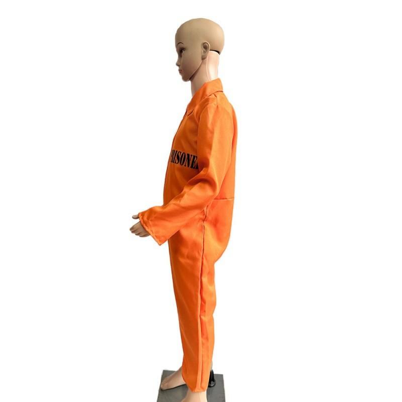Prisoner Unisex Orange Costume For Boys And Girls Perfect For Celebrations Halloween