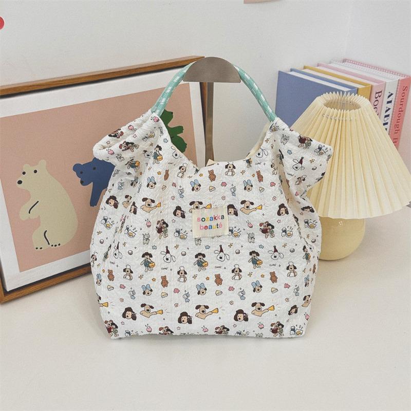 41 Embossed Cartoon Puppy Hand Bag Female Hand Shoulder Canvas Bag Going Out To Work Commuter Bag