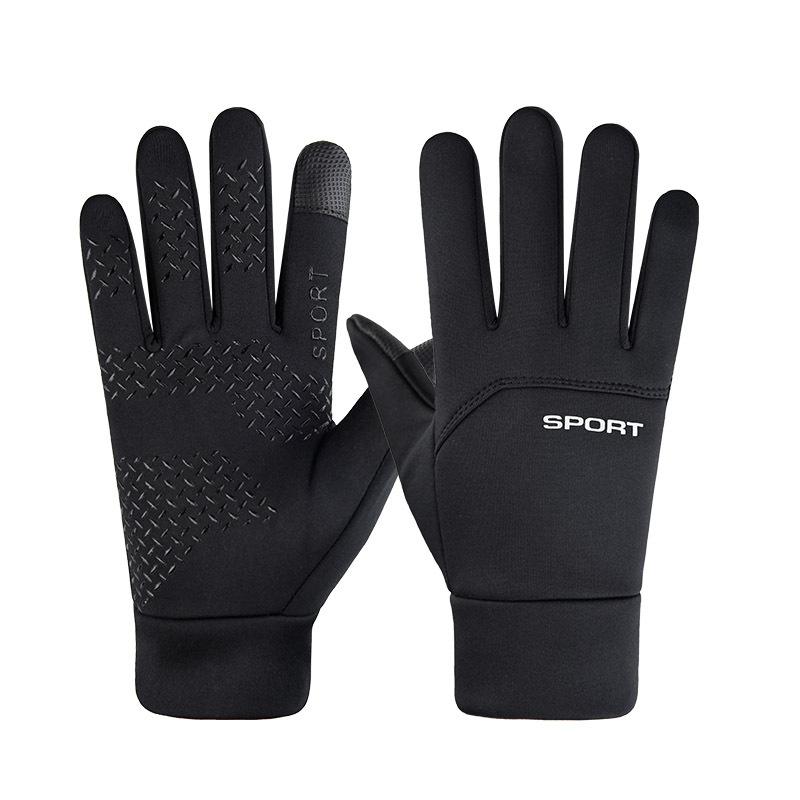

Autumn and winter men s gloves velvet warm touch screen non-slip, windproof and waterproof women s outdoor cycling sports cross-border cold protection