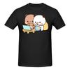 Cute Bear and Panda Watching Laptop T-shirt