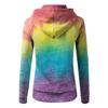 Women Fashion Casual Tie-Dyed Print Zipper Long Sleeve Pocket Loose Coat