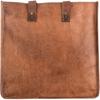 14X14 Inch Large Real Goat Leather Shoulder Bag Tote Shopping Brown Women's