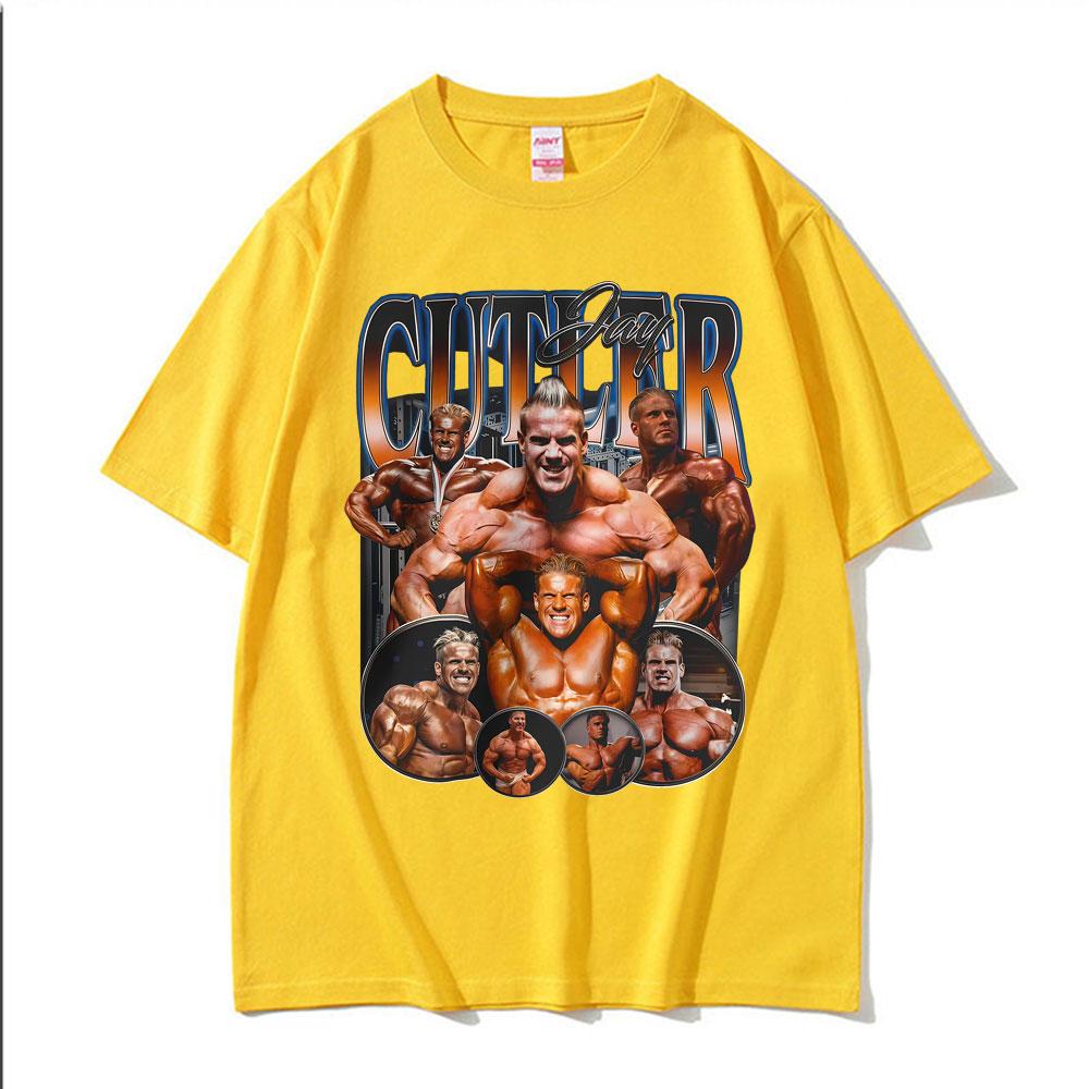 Muscle Vintage Jay Cutler Bodybuilding Print T Shirt Casual Gym Wear Men Women Fashion High Street Classic Tshirt Cozy T Shirts