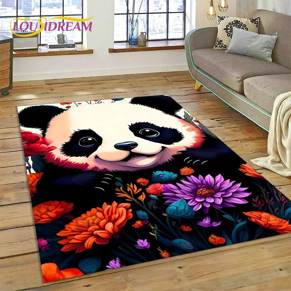 Dream Cute Panda Cartoon Animal Carpet Rug for Home Living Room Bedroom Sofa Doormat Decor,Kids Play Area Rug Non-slip Floor Mat