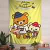 Rilakkuma  Korilakkuma Scooter Tapestry  Cute Pink Wall Hanging with SanX Characters Ideal for Cozy Bedroom  Kawaii Decor