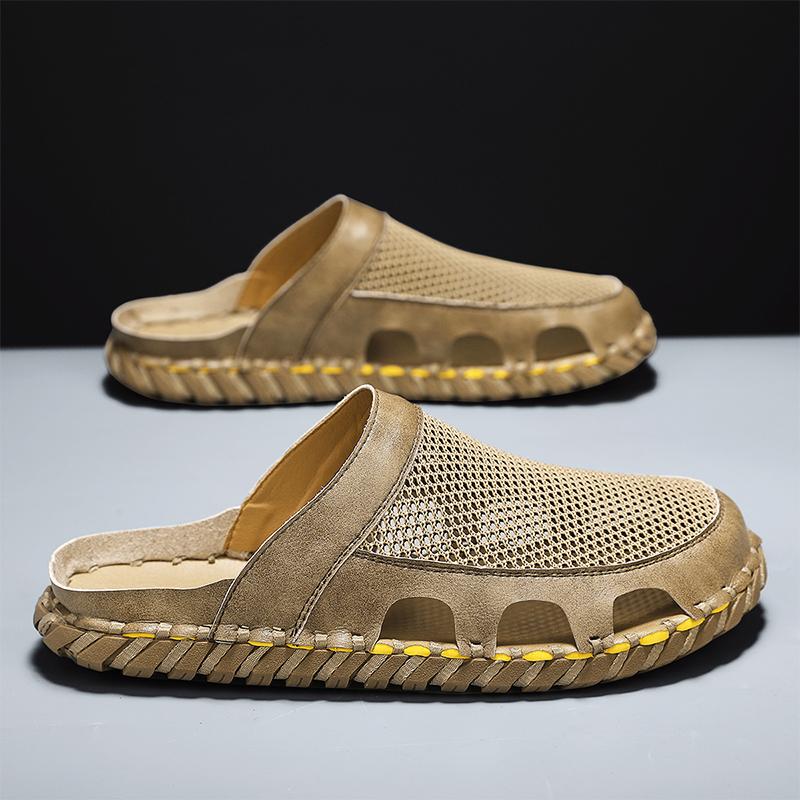 Fashion Men Sandals Summer Designer Casual Beach Shoes Male Outdoor Slippers Sport Leather Non-Slip Loafers Luxury Flats Plus Size 46