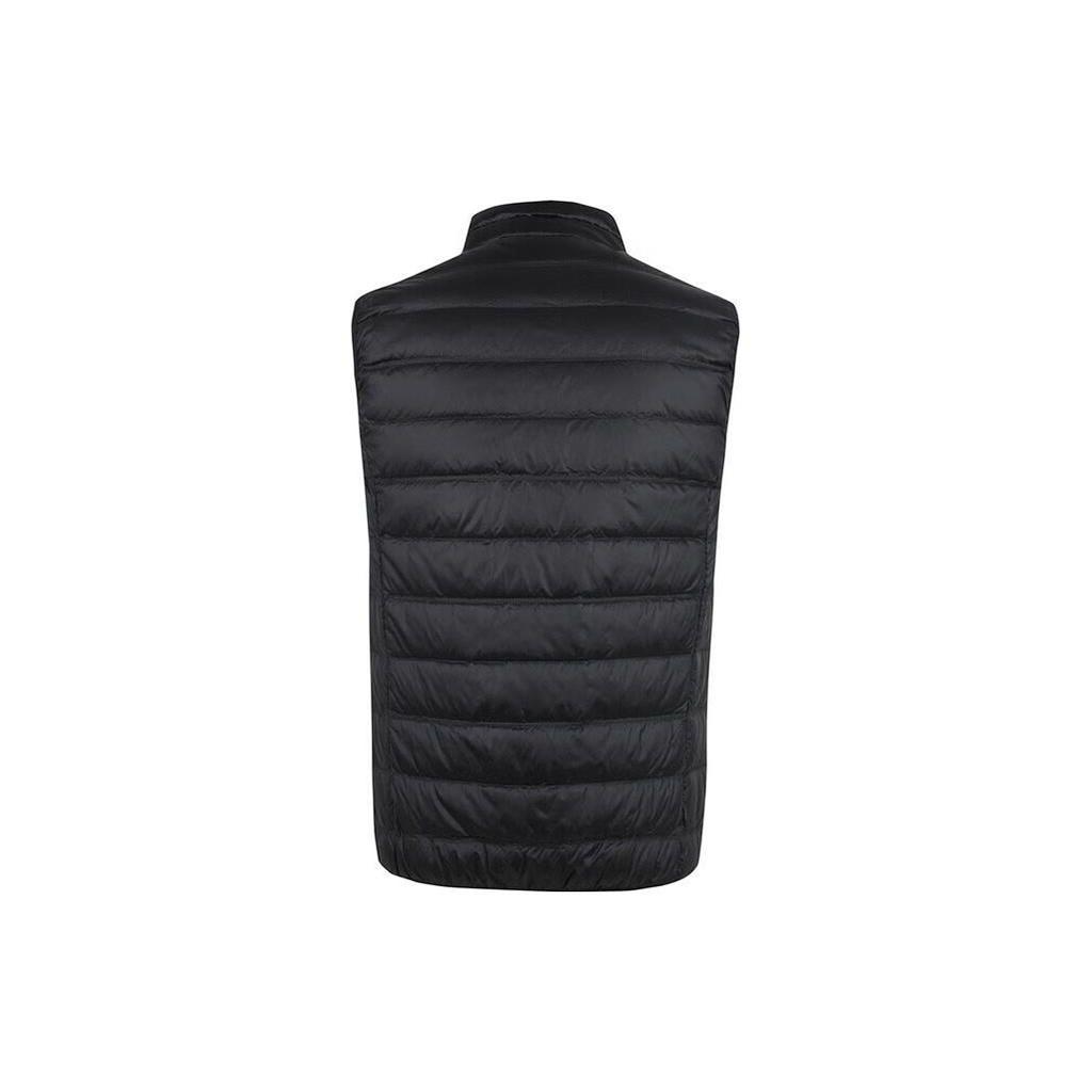 Emporio Armani EA7 Letter Quilted Zip-Up Stand Collar Down Vest Men Vest Black 8NPQ01-PN29Z-00208