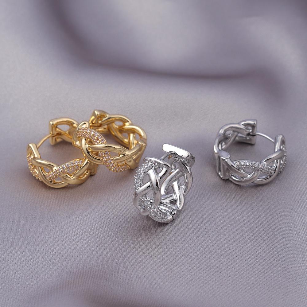 2025 French Zircon Circle Earrings: Stylish Round Face Ear Cuffs Jewelry