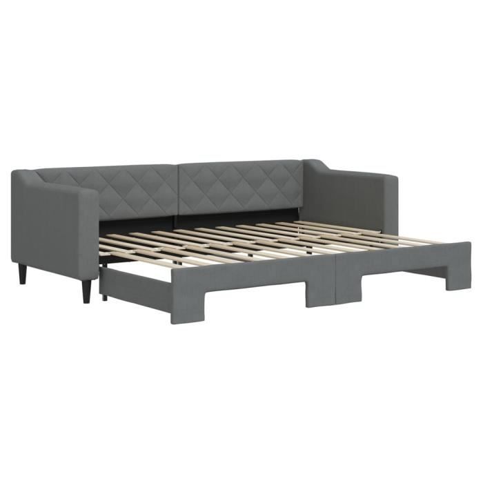 VidaXL Daybed with Pull-out Bed Dark Grey 80x200 Cm Fabric 3197422