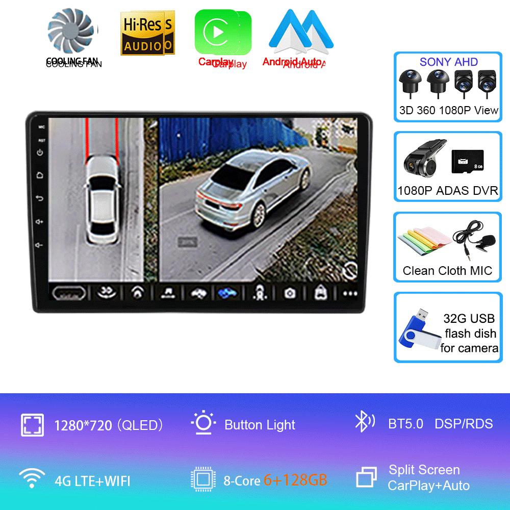 Android 14 Carplay Auto For Peugeot 308 T9 308S 2013-2017 Car Radio GPS Multimedia Video Player Stereo WIFI+4G DSP