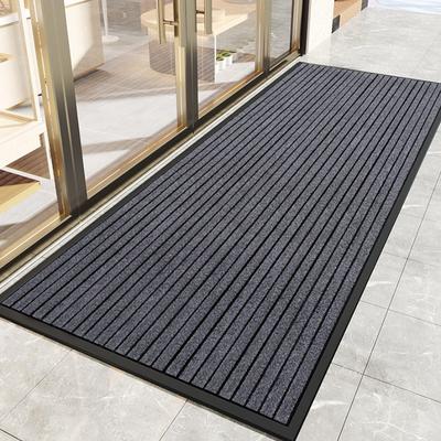Tapis de porte en caoutchouc Tapis d'entrée robuste Antidérapant Imperméable Intérieur Extérieur Tapis de sol d'entrée Capteur de saleté