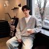Mens V-Neck Knit Sweater Long Sleeve Loose Fit Casual Winter Pullover