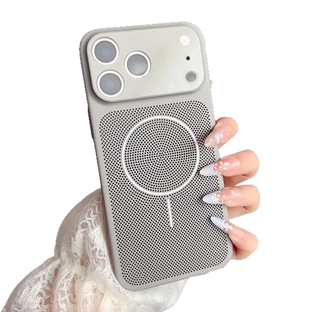 Compatible with iPhone 17 Pro Max Summer Heat Dissipation Magnetic Case and iPhone 16 with Button Lanyard Hole.