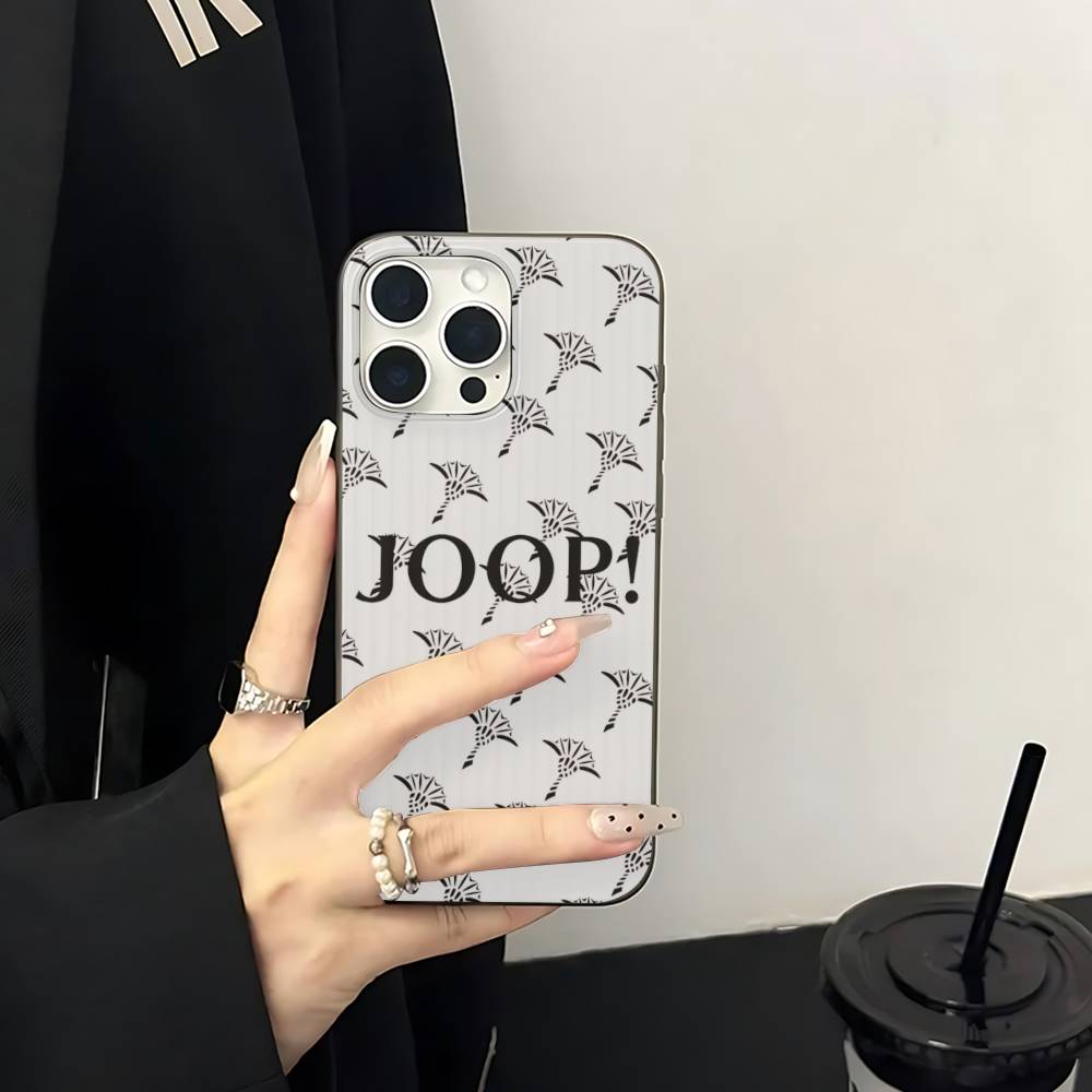 Berühmte bedruckte J-JoopS Logo Handyhülle für iPhone 17 16 15 14 Plus 11 12 13 Pro Max Stoßfester Schutz Weiche Rückseite