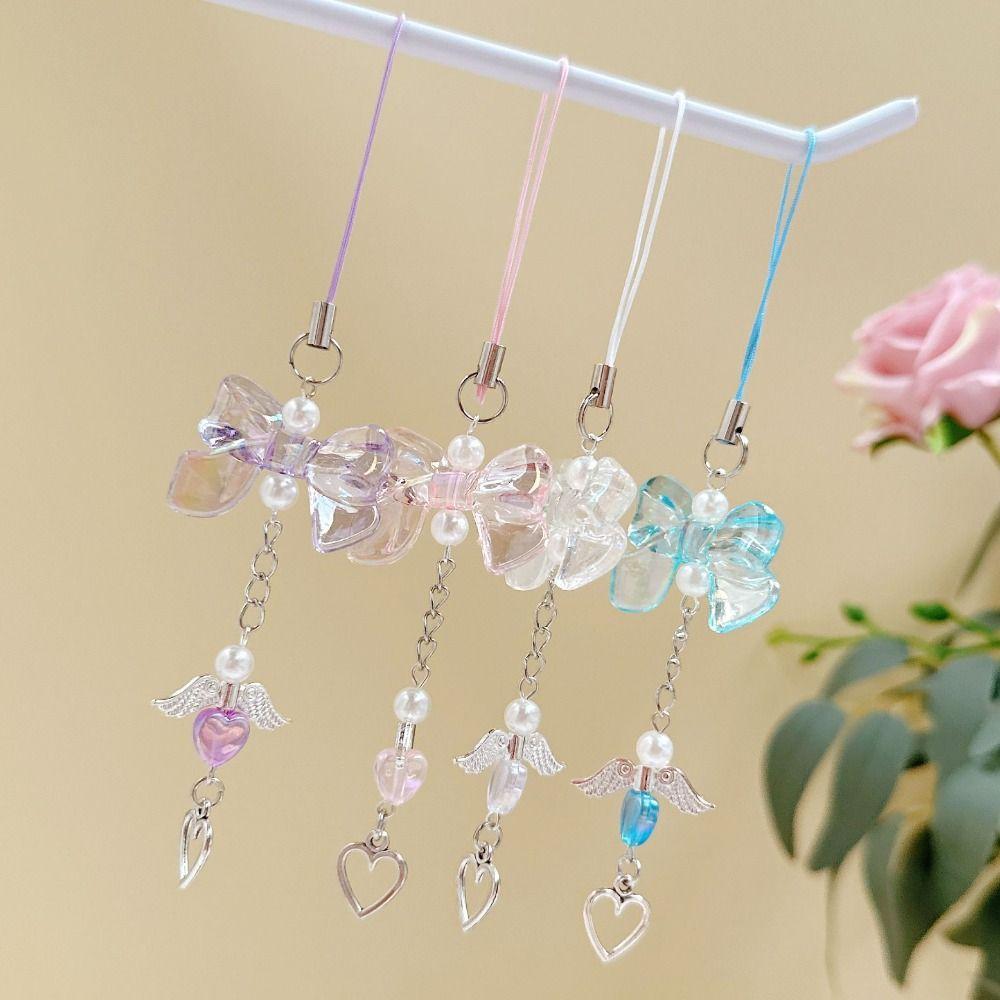 Fashion Acrylic Women Mobile Phone Chain Transparent Anti-Drop Phone Hanging Lanyard Y2K Phone Charms Bag Pendant Key Chain 1