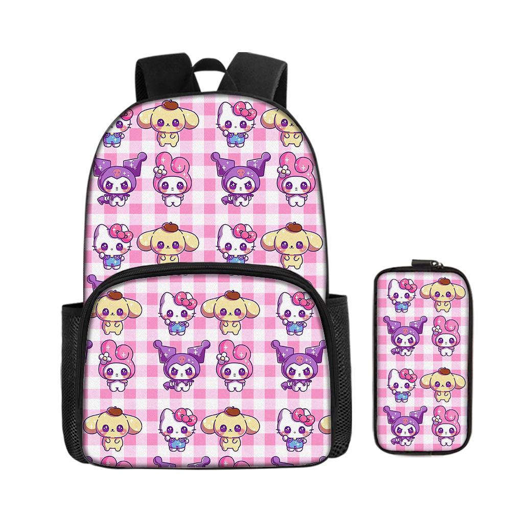 Cartoon Animation Backpack Student Backpack Full Print Backpack Portable Stationery Box Two-Piece Set