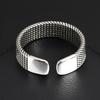 Vnox 5.7mm Woven Textured Open Ring for Men Boys, Adjustable Simple Metal Finger Band, Vintage Male Jewelry