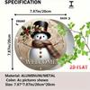 Vintage Snowman Metal Wall Art Round Rustic Christmas Decor Farmhouse Holiday Welcome Sign Winter Home Decor Aluminum Gift