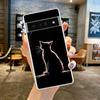 Phone Case Cover for Google Pixel 9 8 7 6 5 4 4XL 7A 6A 5A 4A 3A Pro XL 5G Transparent Soft TPU Shell Cute Line Cat Pattern Bags