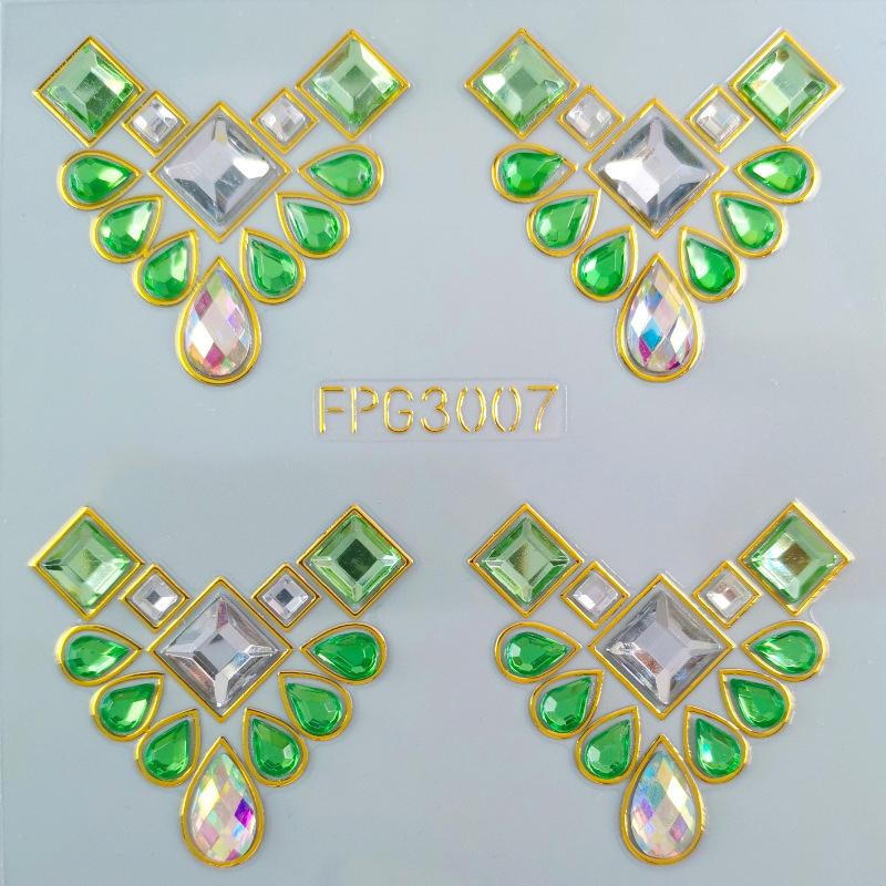 Sexy Diamond Face Tattoo Stickers Colorful Glitter  Party Face Decal 3D Self-Adhesive  Face Jewel Sliders