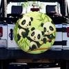 Cute Pandas Bamboo Forest Tire Cover Durable Polyester Waterproof Spare Wheel Protector