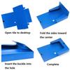 2pcs A4 Colorful File Boxes, Foldable Folder Organizers, Large Capacity for Financial Vouchers with Side Labels, Office Supplies