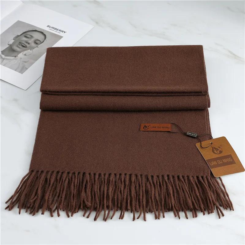 New Imitation Cashmere Thickened Warm Solid Scarf Winter for Men Women Shawl Fashion Neck Bib Long Scarves Headband Muffler