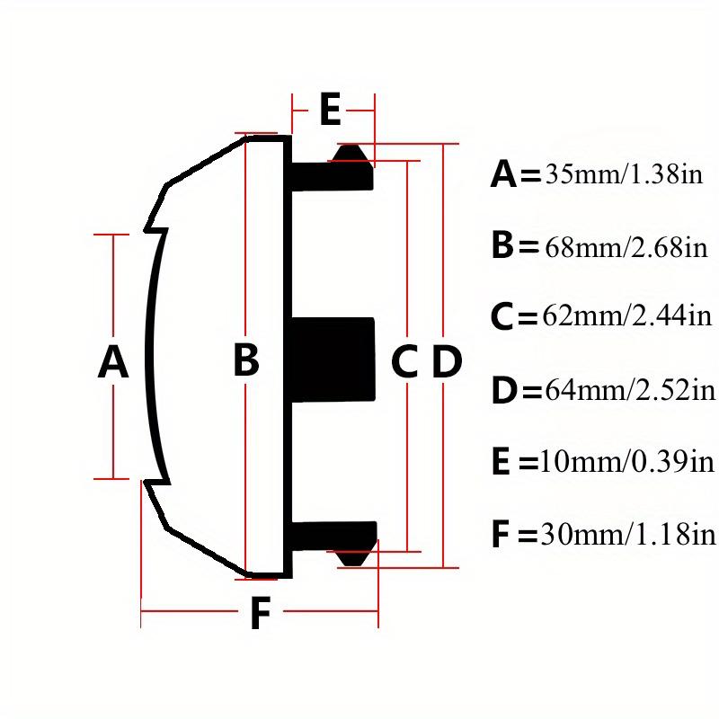 4 pezzi/lotto 68mm 62mm Tappo Centrale Ruota Auto Interno Coprimozzo Coprimozzo Cerchione Mozzo Disco ABS Nero Cromo Coprimozzo Copri Emblema Ruota