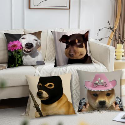 Abstract Dog Pattern Pillow Case Artistic Design Hot Item For Living Room Sofa Office Home Decor Print Pillow Cover