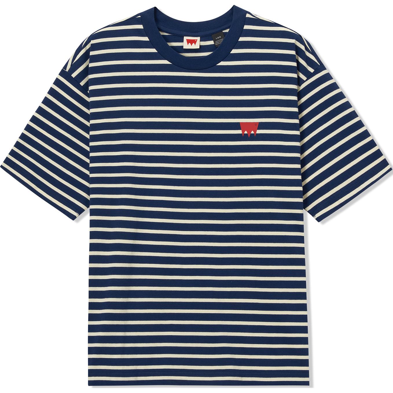 

Коллекция Levis Skateboarding FW24 Полосатая Удобная Футболка с Коротким Рукавом Мужские Топы Синий Белый A1005-0027 S