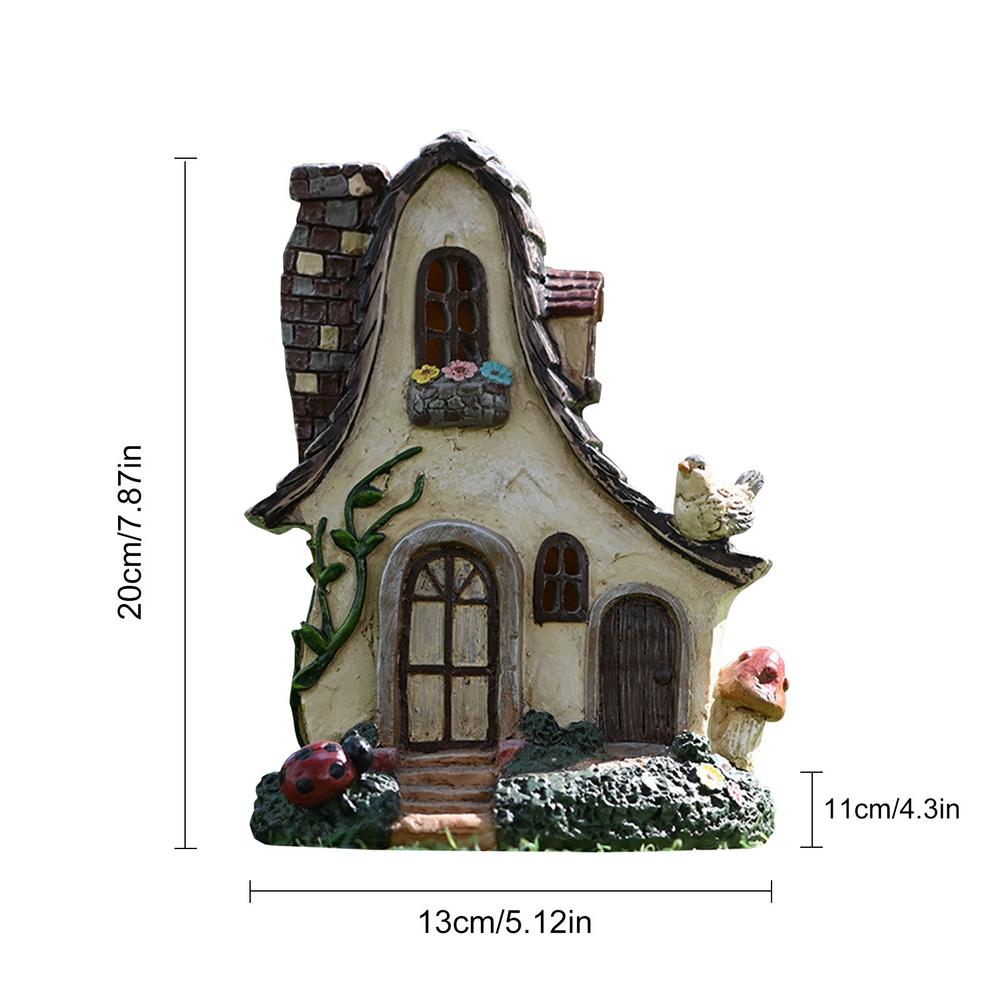 Feenhaus Groß Rustikal Miniatur Garten Villa Häuschen Harz Feengarten Dekoration Miniatur Wälder Zwergenhütte Haus Behausungen