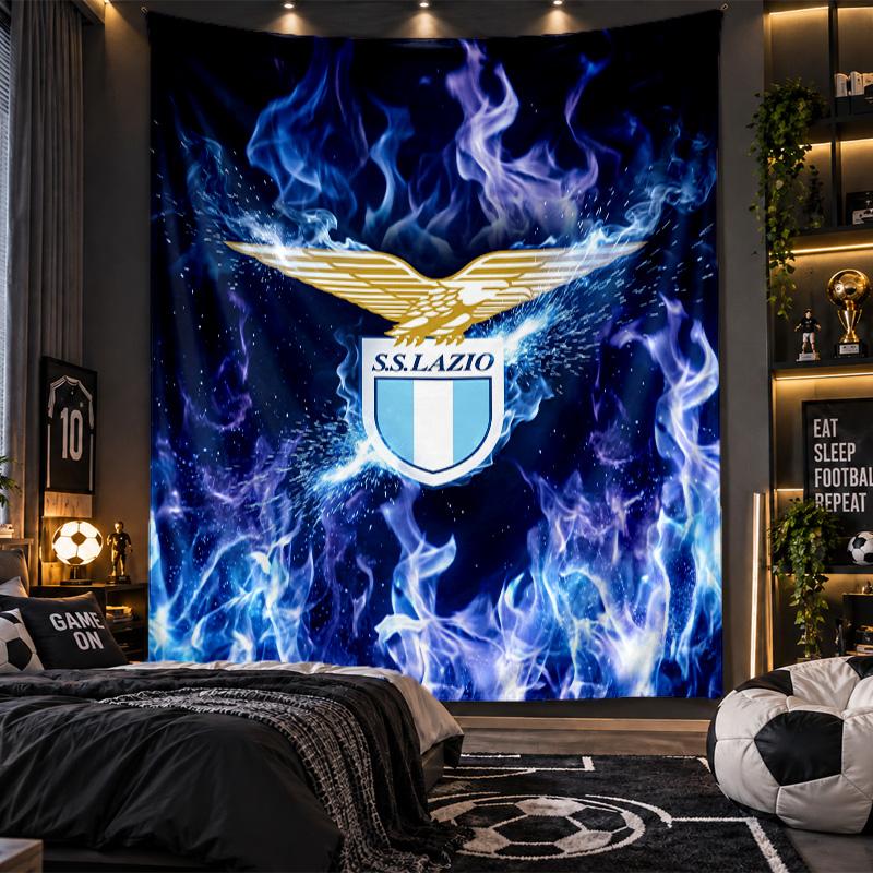 Wall Hanging Tapestry Lazio FC Print Cloth for Living Room Bedroom Home Decor