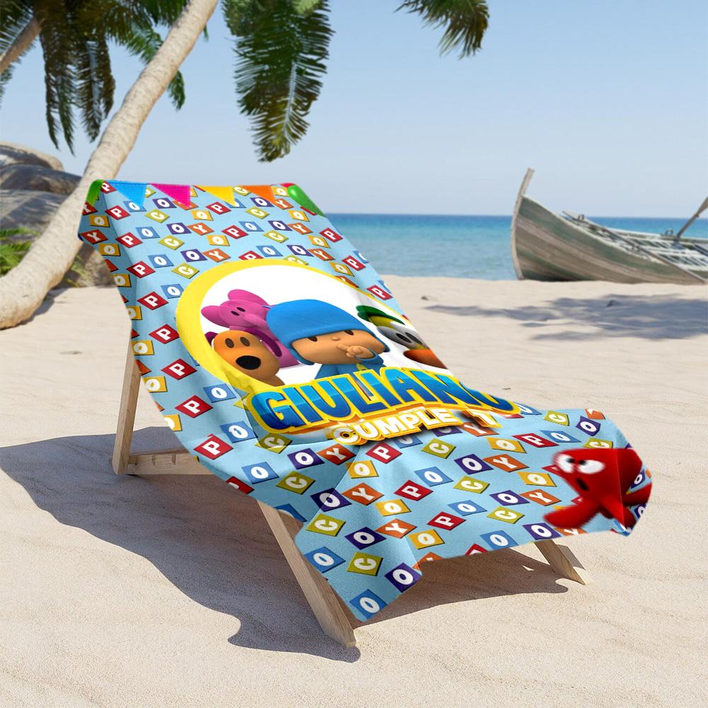 Pocoyo Beach Towel Super Soft Microfiber Quickdry Fabric Comfortable Lightweight Suitable for Swimming, Gym, Camping, Yoga Vacation
