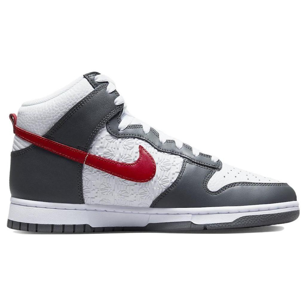Nike Dunk High Embossed Hoops - Iron Grey Gym Red Men Sneakers Opti-Yellow White FD0668-001