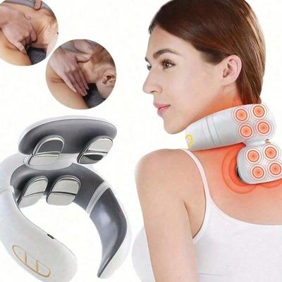 Massaggiatore Elettrico EMS per Colonna Cervicale 6 Modelli 9 Livelli Massaggio Collo Spalle