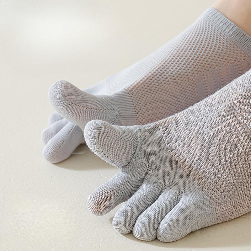 Summer Sweat-absorbing Mesh Five-finger Socks, Anti-pilling Split Toe Socks, Boneless Socks, Boat Socks, Men's Short Socks