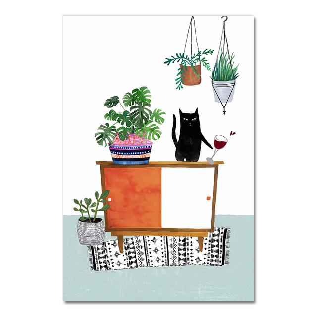 CREATE&RECREATE Nursery Posters And Prints Animals Wall Art Cats Canvas Painting Decoration Pictures For Kids Room No Frame