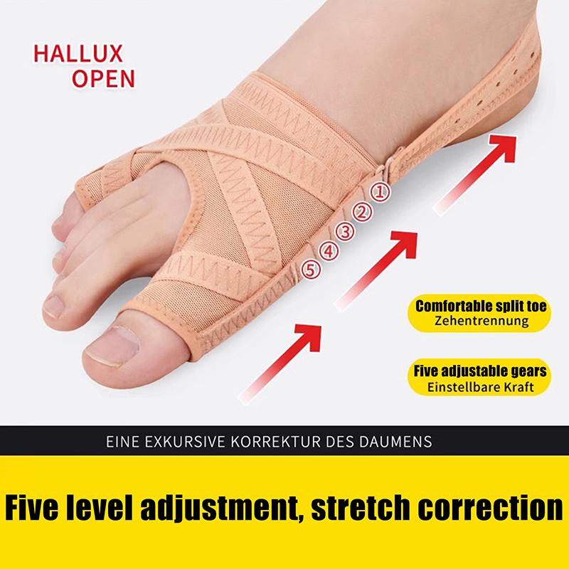 Adjustable Fabric Bunion Corrector with Toe Separator – Hallux Valgus Support Sleeve