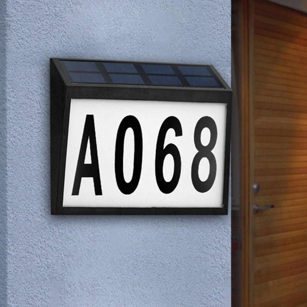 Solar Powered Address Sign Outdoor Waterproof LED Address Sign Lamp Solar House Number Light Outdoor Address Number