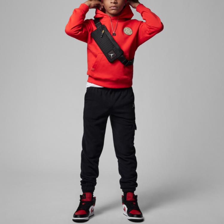 Jordan Cny Series Digital Rabbit Pattern Embroidered Loose Hoodie Kids hoodies Challenge-Red FJ9648-600